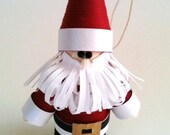 Santa Ornament Paper Quilled in Christmas Crimson Red