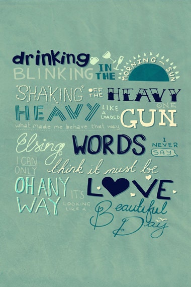 One Day Like This by Elbow - 4x6 Inch Matte Photographic Lyrical Print