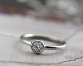 moissanite engagment ring - recycled 14k white gold 5mm