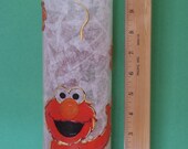 Elmo decoupage on glass