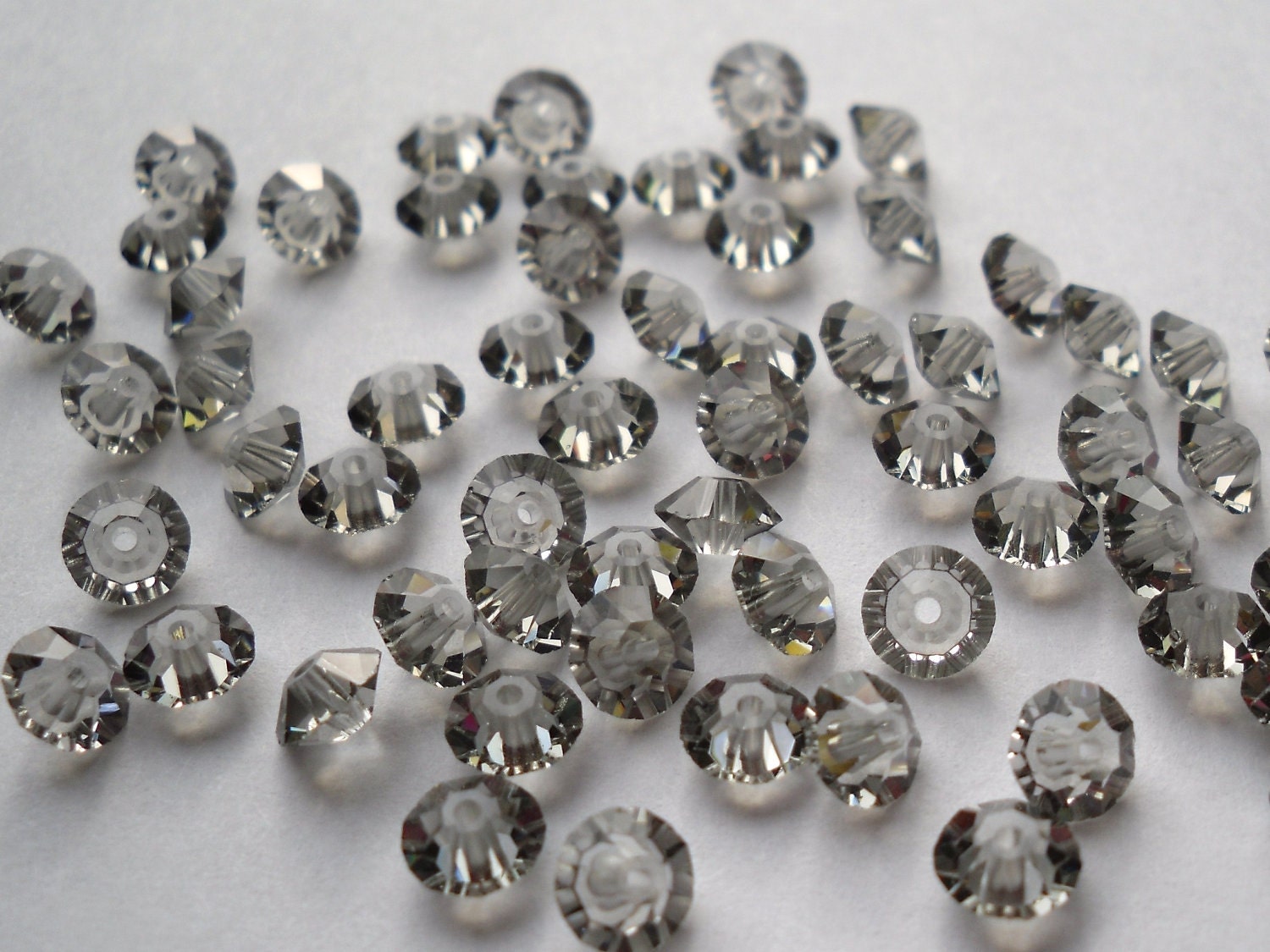 Vintage Swarovski Crystal Beads, 5mm Black Diamond Swarovski Beads, Art. 5305