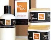 Fathers Day Gift Mens Shaving Soap Set Groomsmen Gifts For Groom Red Leaf