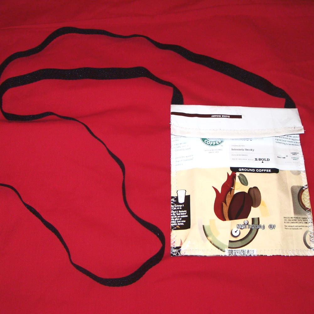Fun Eco Friendly Purse made with Recycled STARBUCKS Coffee bags upcycled repurposed