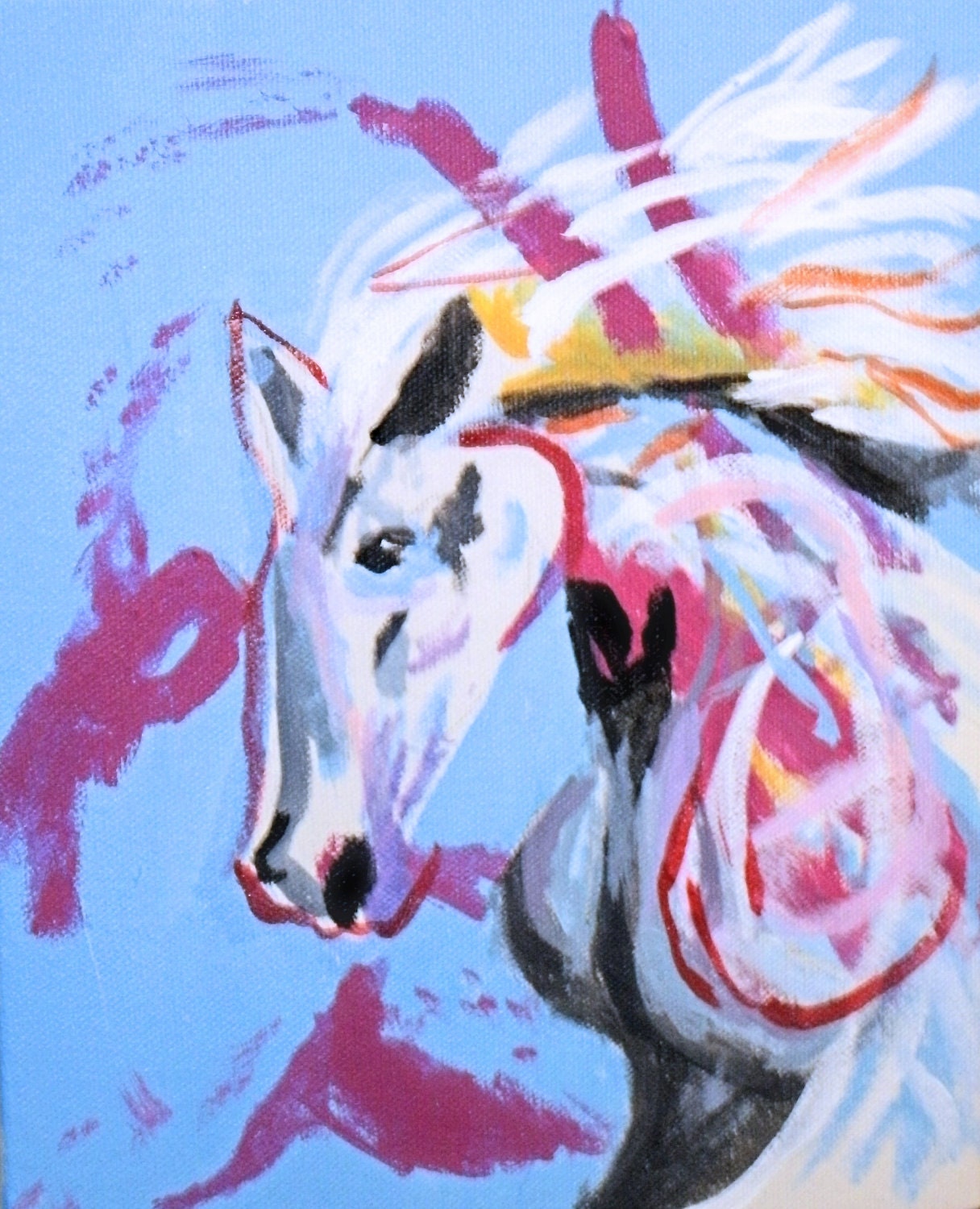 A Great Magestic Horse Painting 8x10