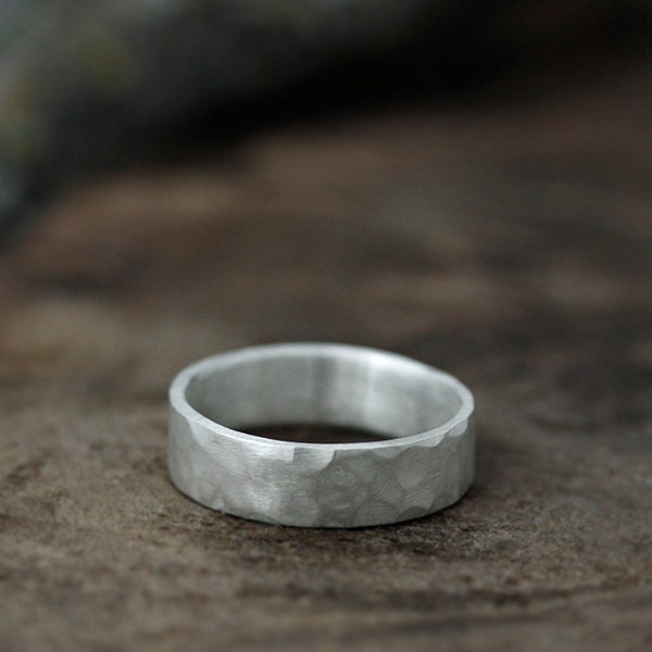 hand carved band - recycled sterling silver