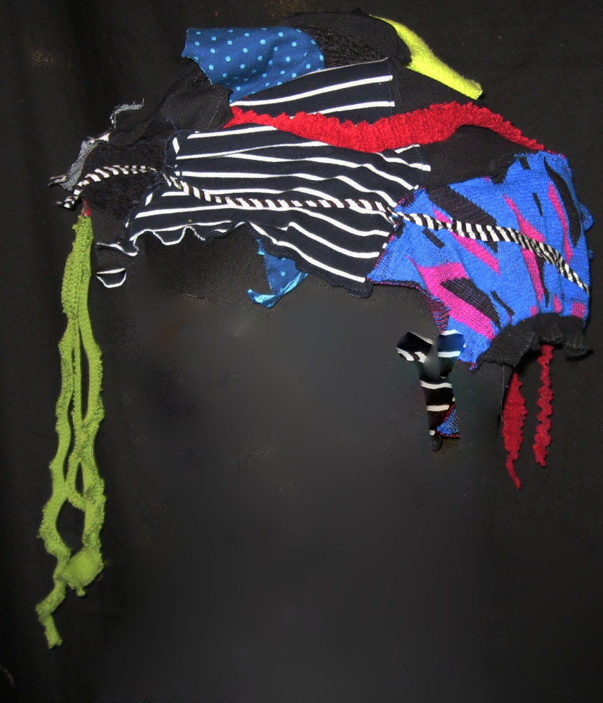 Funky Chunky scarf black and Bright