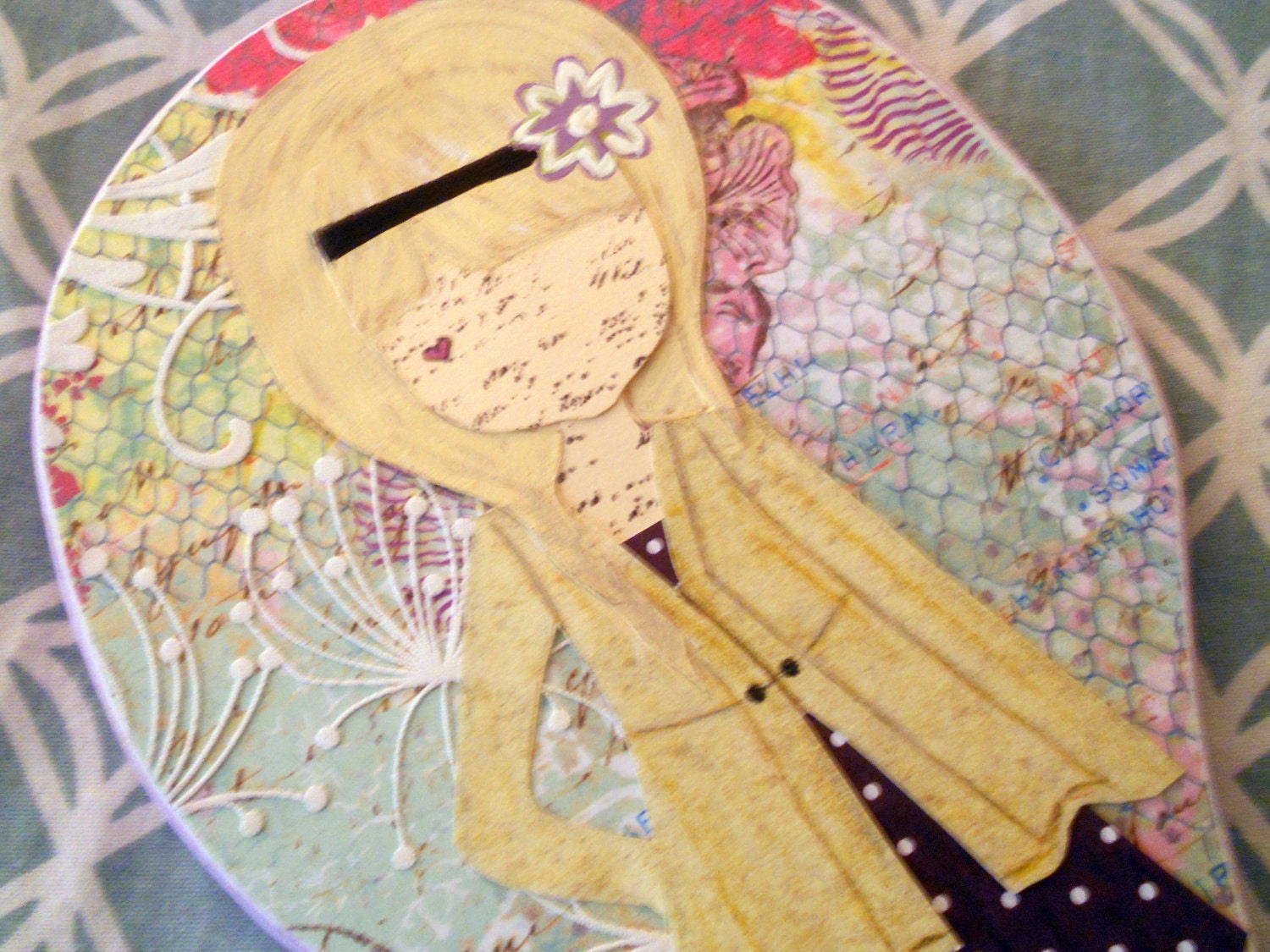 Handpainted Mirror "Lulu" Fashion Girl