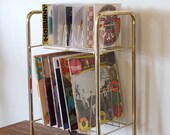 Vintage 1960s Industrial Metal Record Album Rolling Rack
