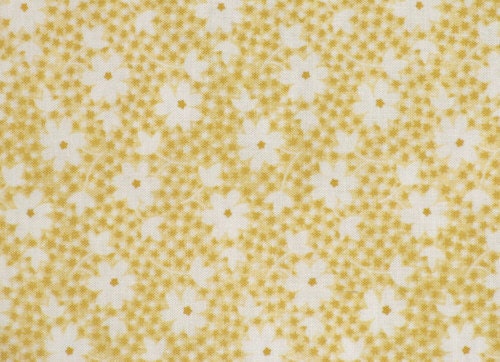 LakeHouse Fabrics  - White Flowers on Butter Yellow Background for Quilting, Sewing and Crafting