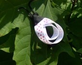 White with Pink Dots Ladybug Hair Clip