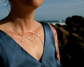 Aries Zodiac Constellation Sterling Silver Necklace on Rubber Cord
