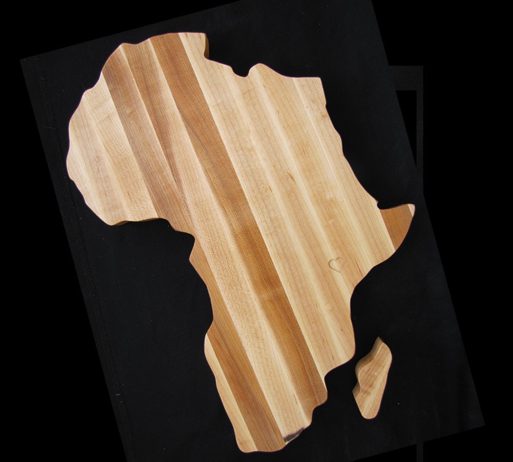 Africa Shaped Cutting Board by Woodbob.com