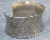 1 Oxidized Brass Etched Cuff Bracelet 1102