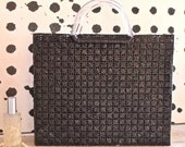 1960's Vintage Black Cross Stitch Handbag