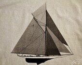 Sailors Tshirt America's Cup Racing Yacht Tshirt -- Black ink on Tan Heavy Cotton Regular Fit Tee