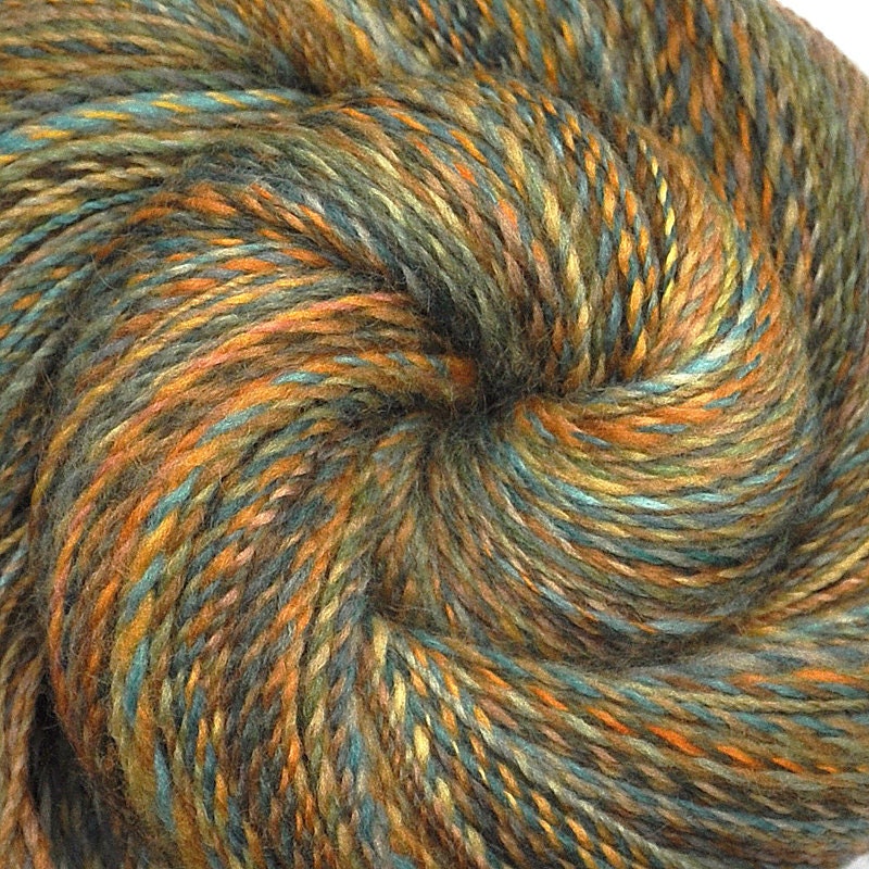 Handspun yarn - SEPTEMBER MEADOW - handpainted Merino x Corriedale wool, fine sport weight. 1010 yds.