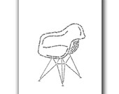 Eames Chair in Words - 8" x 10" Art Print