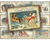 Merry Christmas Card. Digital Collage Sheet. ng02