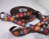 Festive Owl 7/8" Ribbon - 3 Yards