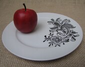 Dessert Plates with Swedish Rosemaling Pattern Set of 4