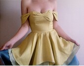 Annabelle--Citron/Green/Blue Linen and Silk Dress
