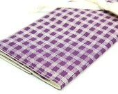 Large Knitting Needle Case Organizer - Stitches on Plum - 30 pockets for circular, straight, dpn, or paint brushes