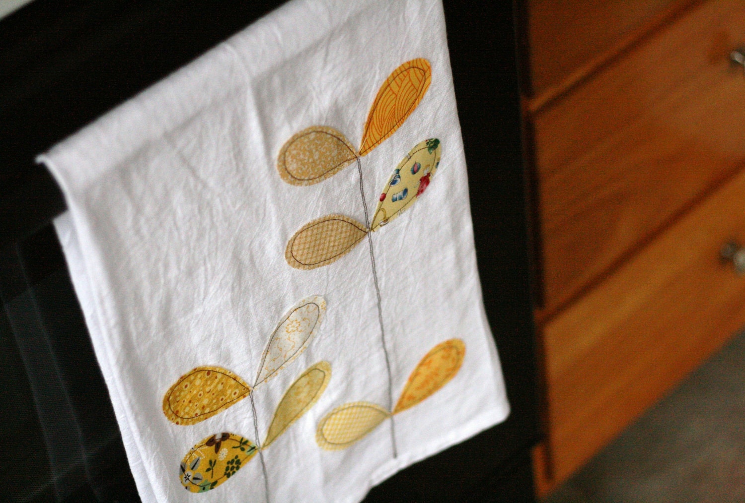flour sack towel- yellows