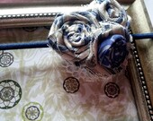 OOAK Bright, girls fabric flower fascinator skinny headband