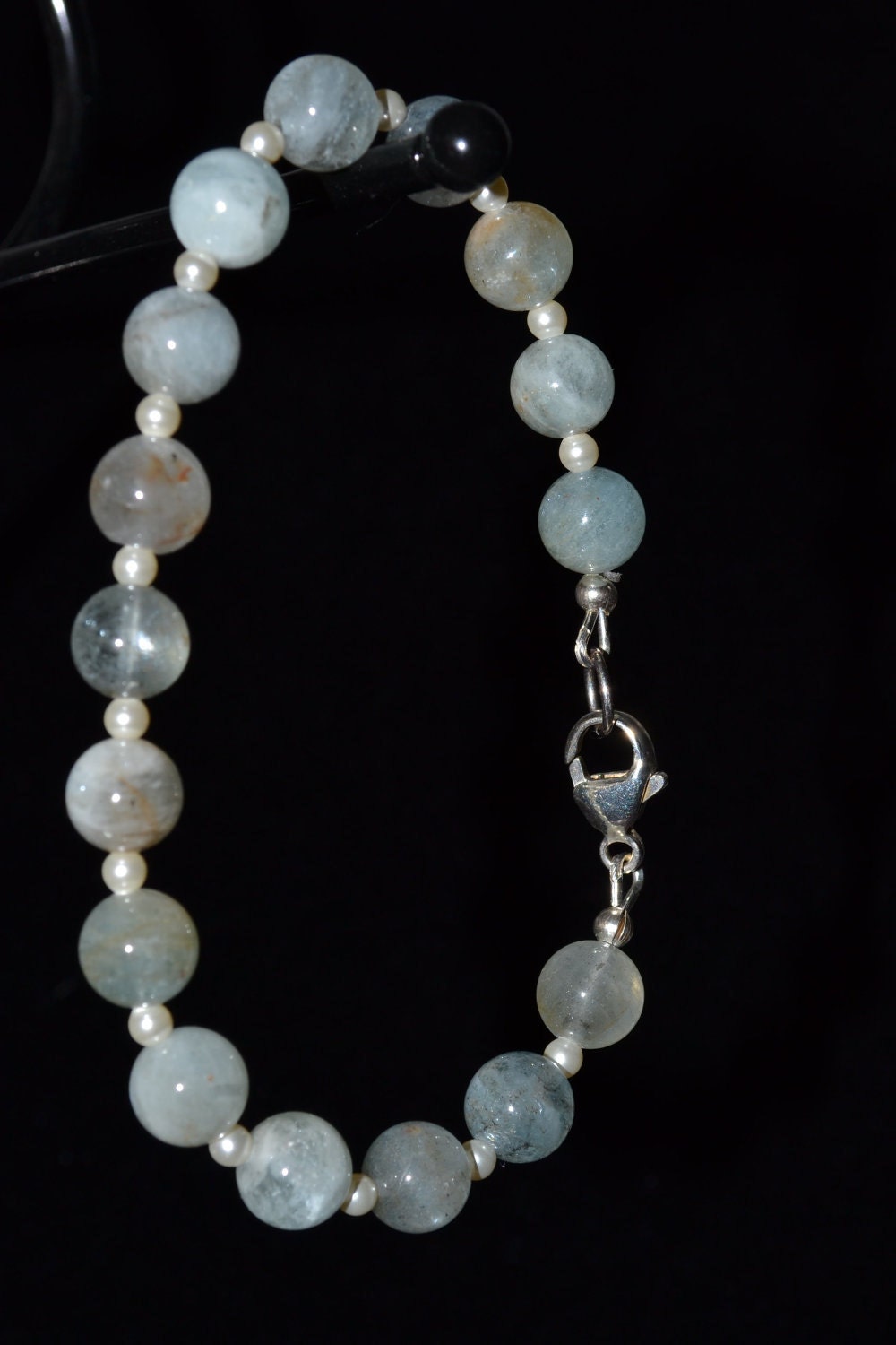0107 Small Aquamarine Stone Bracelet
