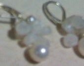 Freshwater Pearl & Moonstone Illusion Cluster LeverBack Earrings
