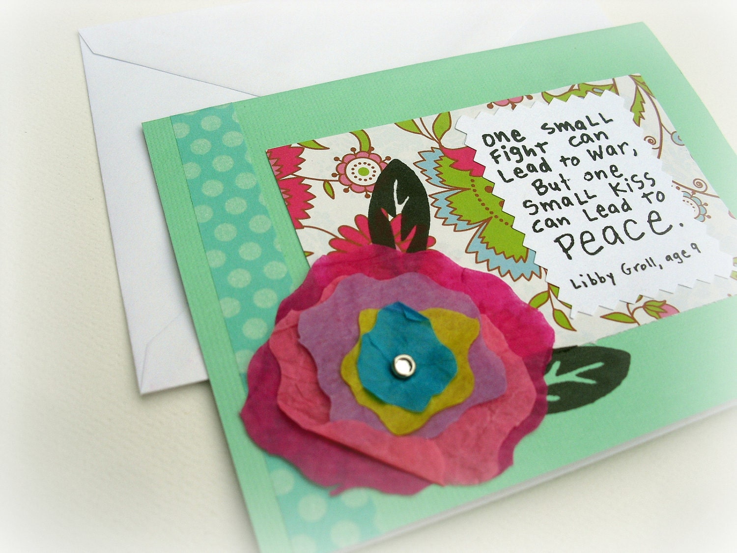 Inspiration Just Because Love Friendship Quote Notecard -- Blank Inside A2