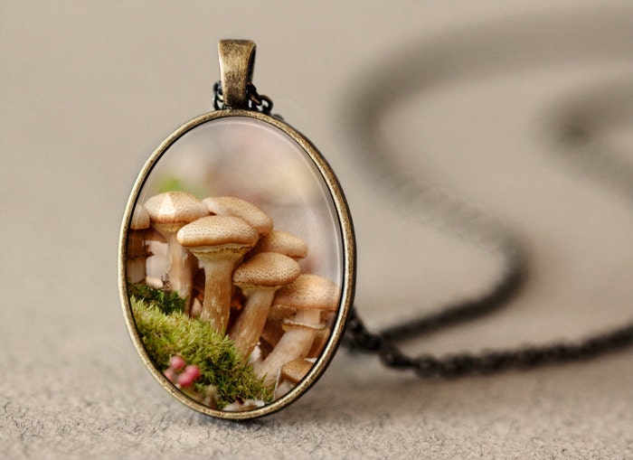 Mushroom Pendant - Mushroom Jewelry - Mushroom Necklace - Wearable Art Jewelry - Photo Pendant Necklace - Photo Jewelry - Art Pendant