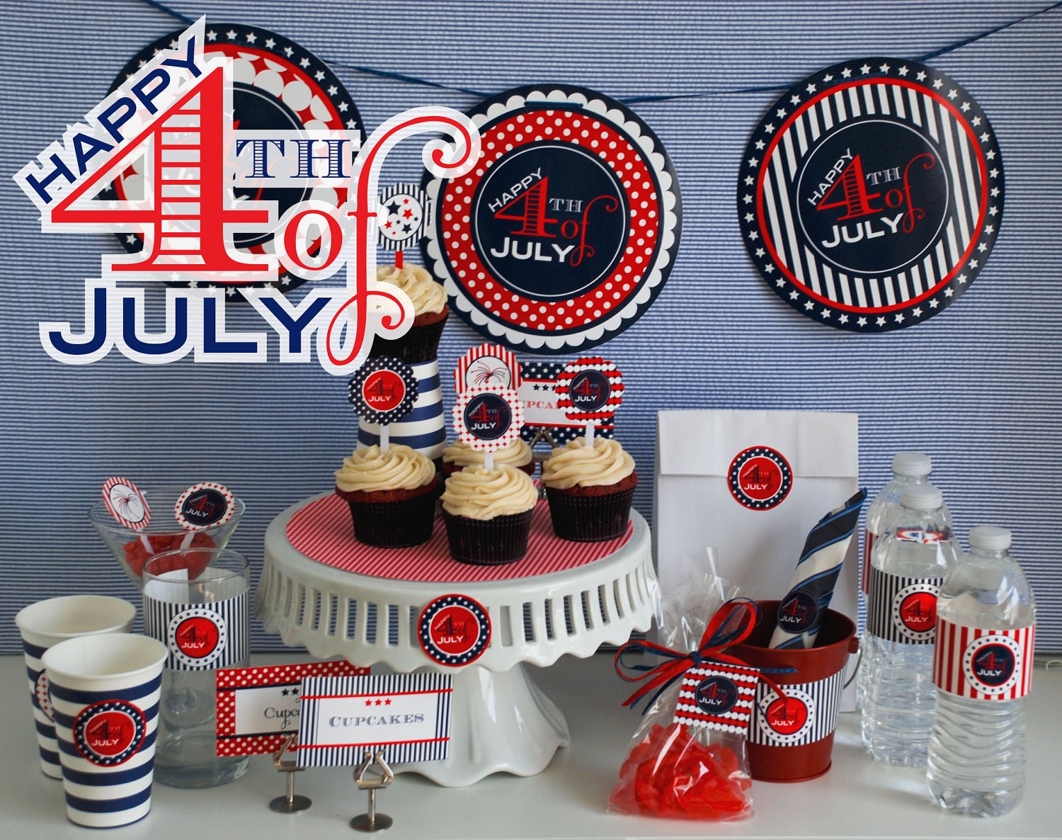 SALE - HAPPY 4th of JULY Printables - American Fireworks Design Collection - Diy Holiday Printable Package