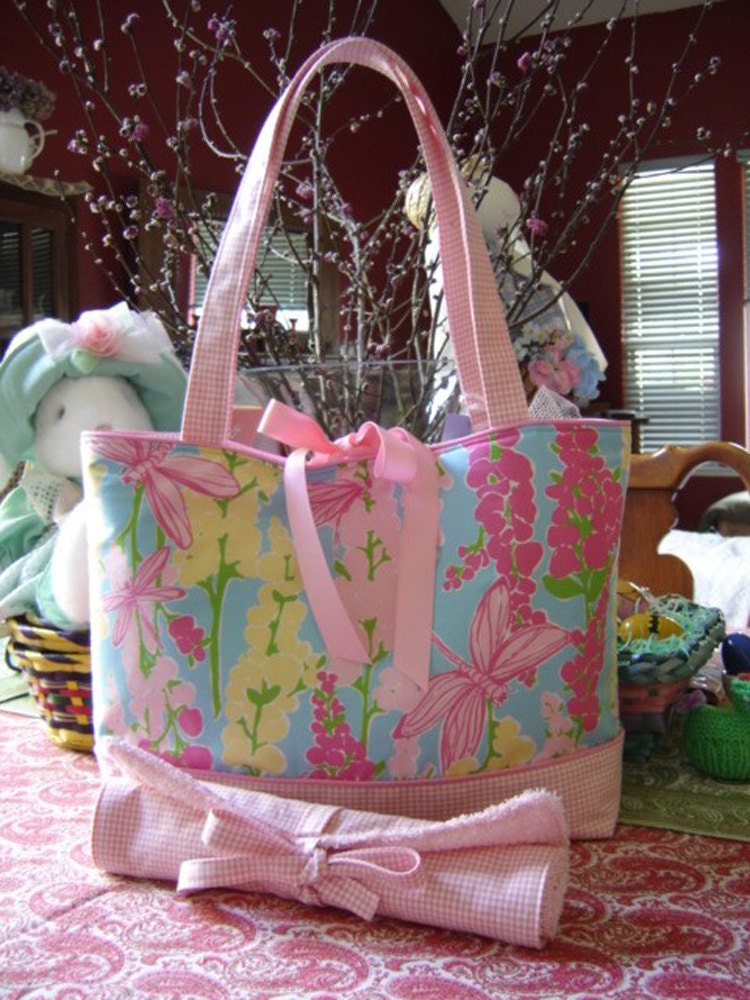Fashion Diaper Tote made with Lilly Pulitzer Fabric
