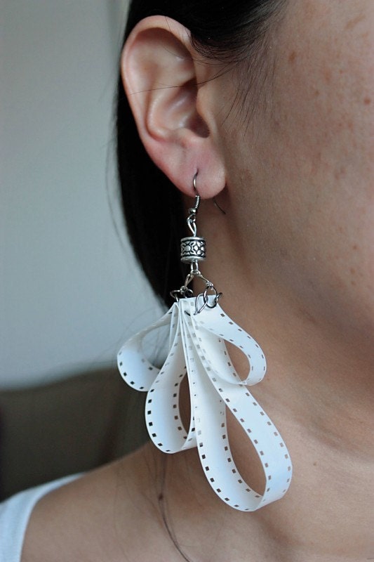 White Film Earrings