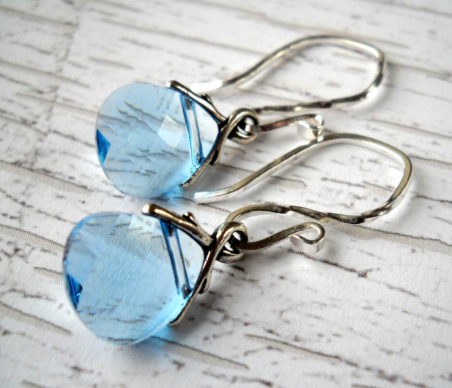 Whisper Blue Swarovski Crystal Earrings in Sterling Silver