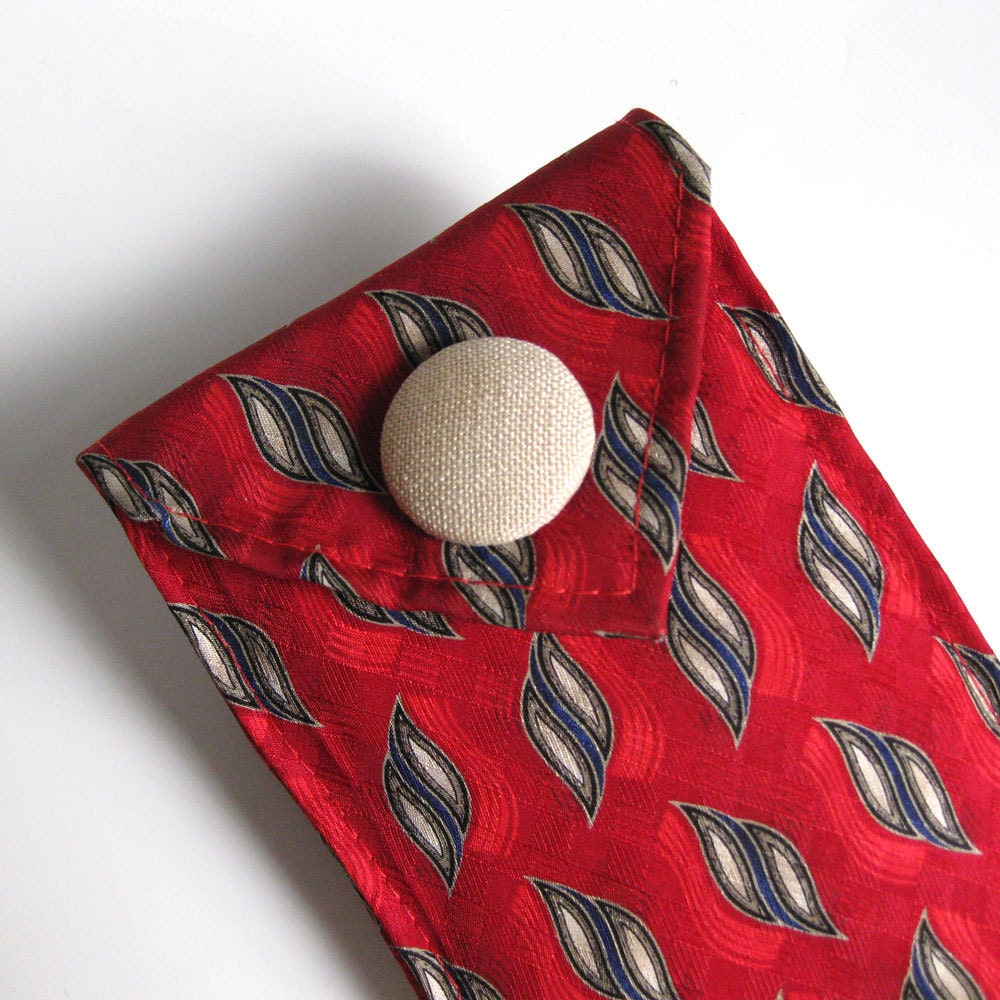 PHONE CASE recycled red silk tie by Lynn Minney Designs