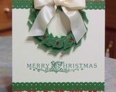 Christmas Card, Stampin Up Stitched Felt Winter Wishes Wreath
