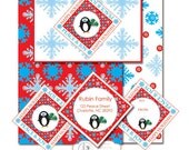Snowflake and Penguin Holiday Set - Card, Lables, Tags, Wrapping Paper Il_170x135