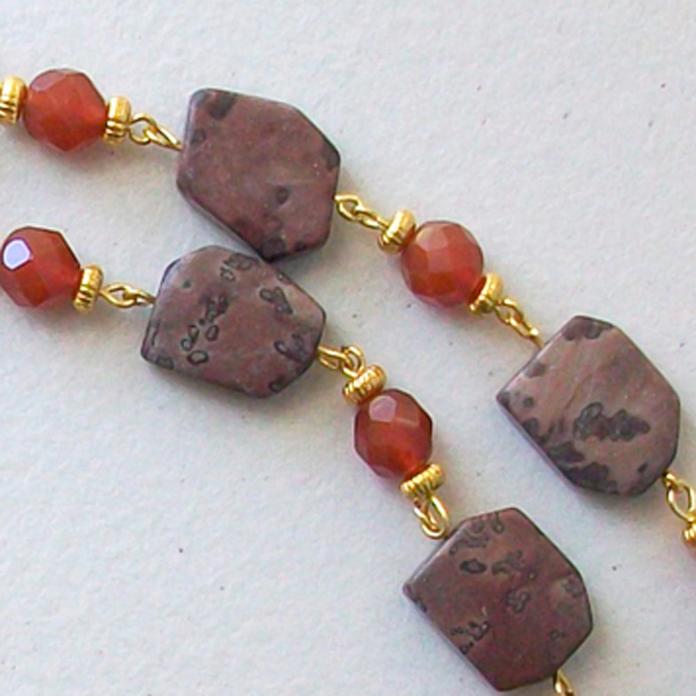 Leopardskin Jasper Necklace, fashion jewelry plus sized
