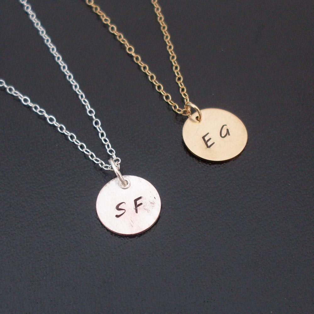 Monogram Charm Necklace - Sterling Silver or Gold Filled