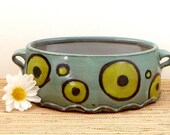 ceramic green dot casserole baking dish