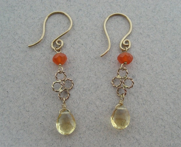 Twisted filigree drop earrings