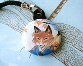 Fox charm. Cell phone art. Autumn Kitsune by Meredith Dillman