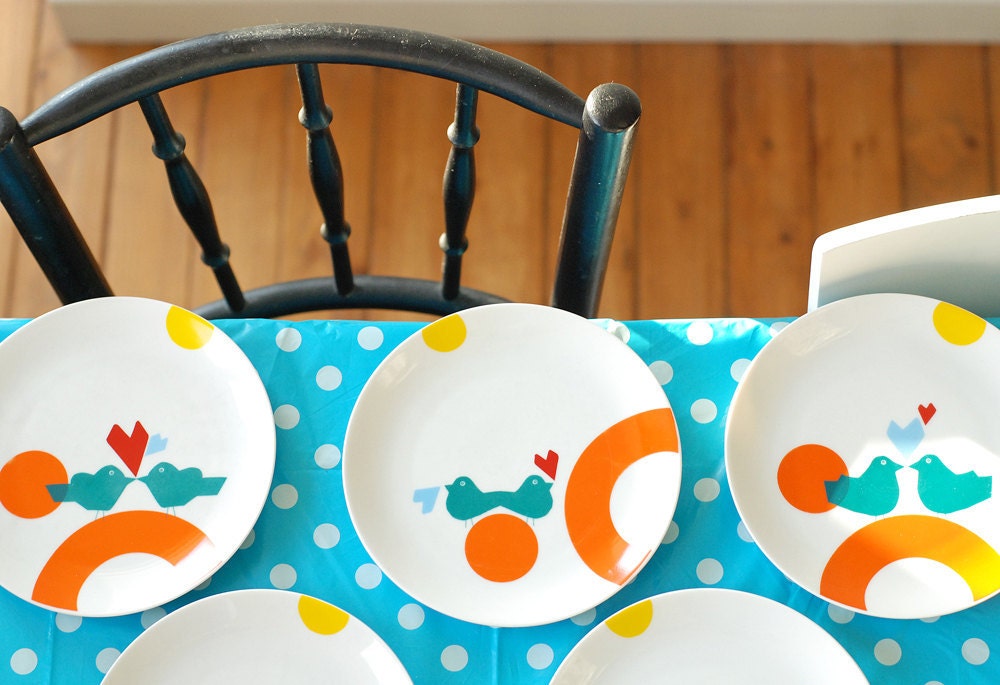 SUPER SECONDS SALE Lovebirds six plate set