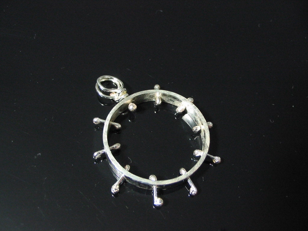 Sea Anemone inspired design round studded or spikey necklace SALE
