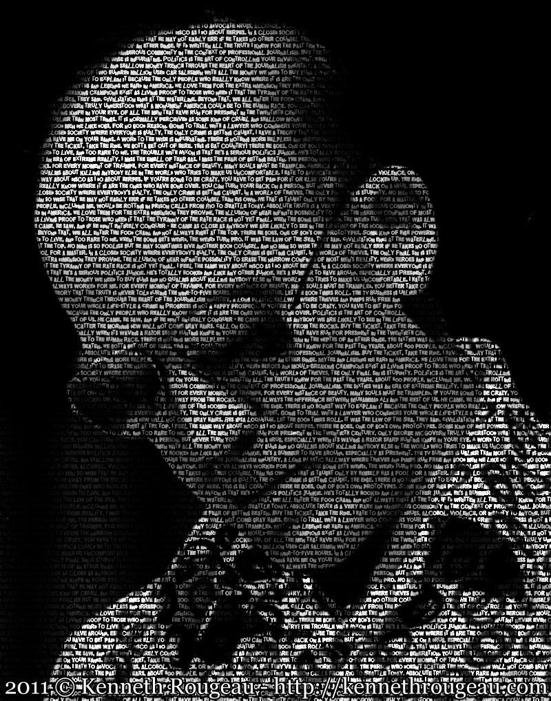 Hunter S. Thompson - 11x14 Typographical Portrait Fine Art Print