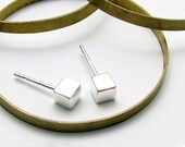 SPRING STUD SALE - Cube Studs - Post Earrings in Sterling Silver