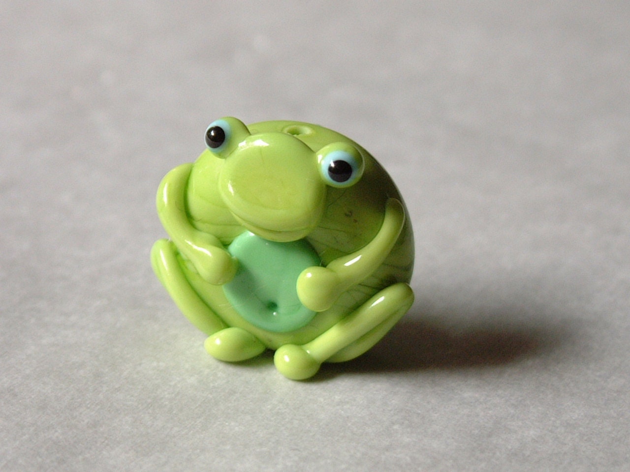Sale- Free Shipping Etsy- Bumpy Frog lampwork bead, super size XL 25mm- Cute Frog Bead