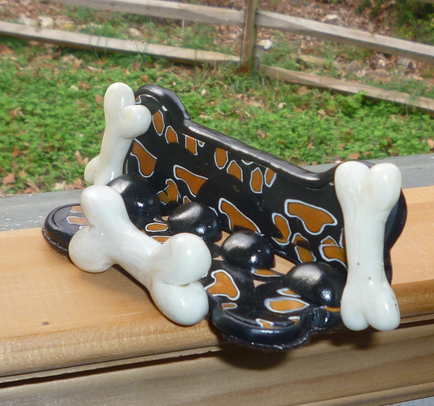 Paw Dog prints and Bones Business card holder puppy dog lovers